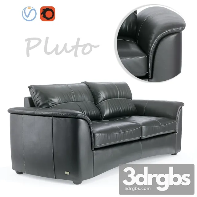 Pluto Black Leather Sofa 01 3dsmax Download