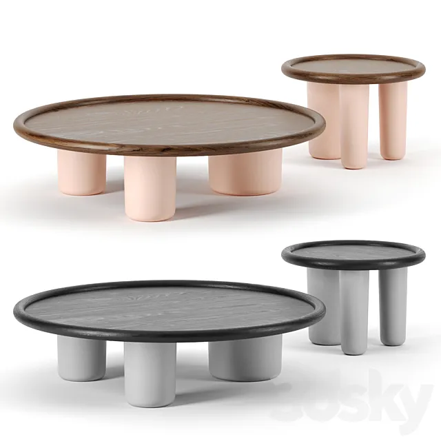 Pluto coffee tables by Tacchini 3DS Max Model