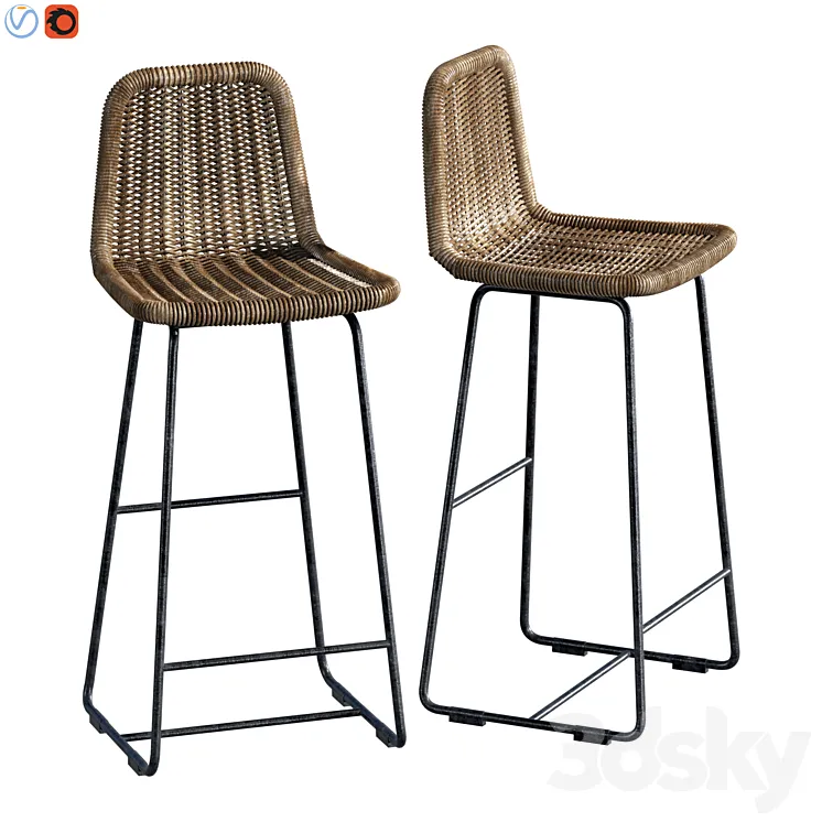 Plymouth Woven Counter Stool 3DS Max Model