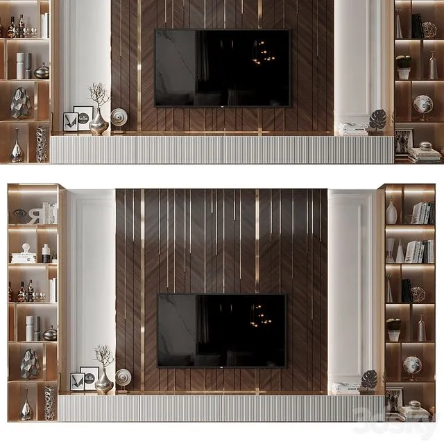 Plywood Tv Shelf KTV078 3dsMax Model