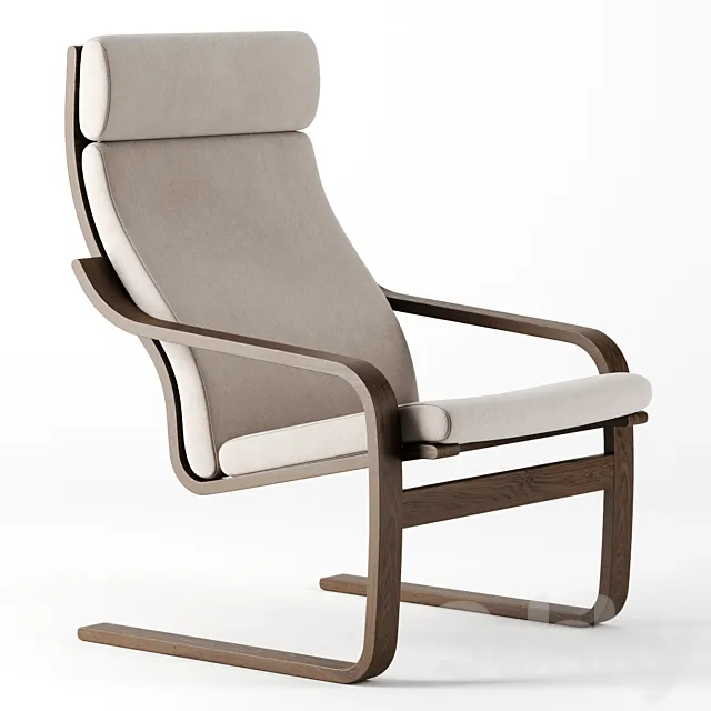 Poang chair by Ikea 3DS Max Model