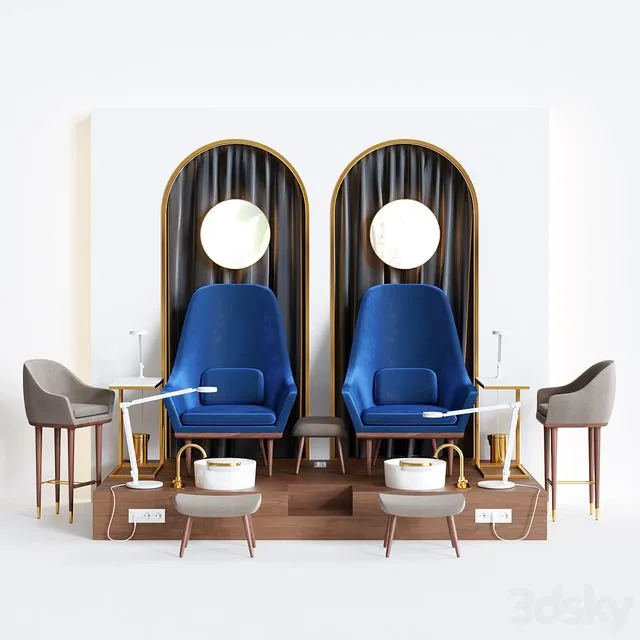 Podium for Pedicure and Manicure Set # 1 3dsMax Model