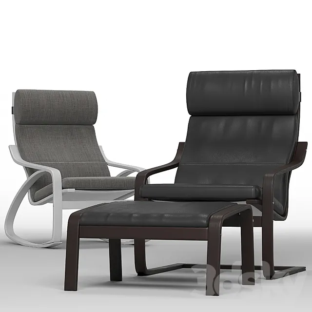 Poing armchair Ikea 3ds Max