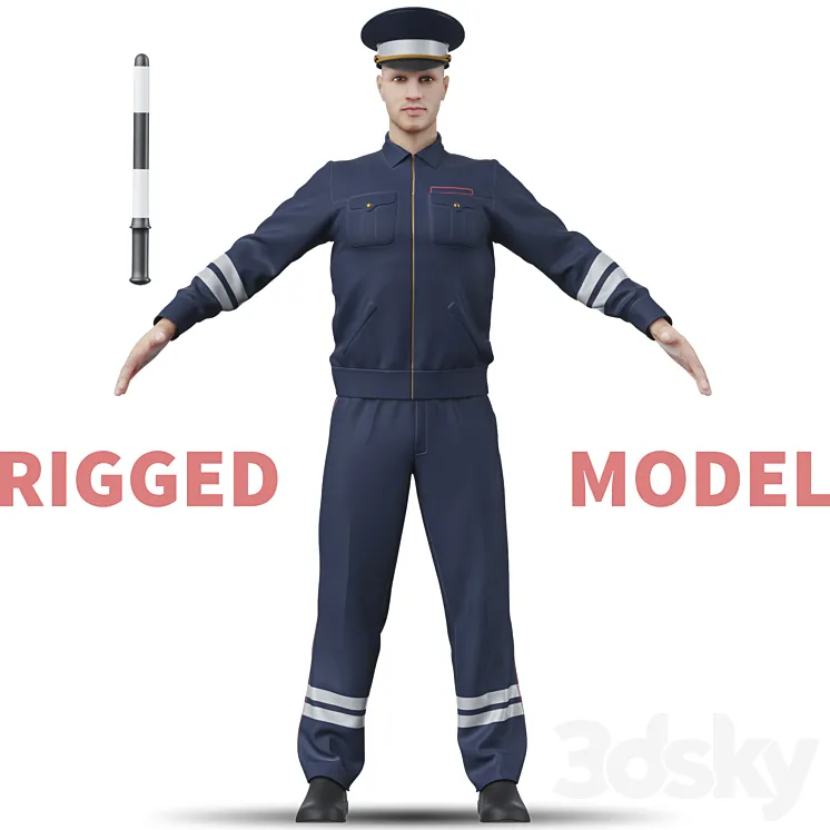 Policeman. Inspector 3DS Max