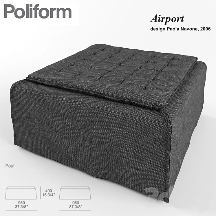 POLIFORM. Airport pouf 3DS Max