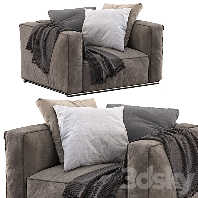 Poliform Armchair Shangai 3ds Max