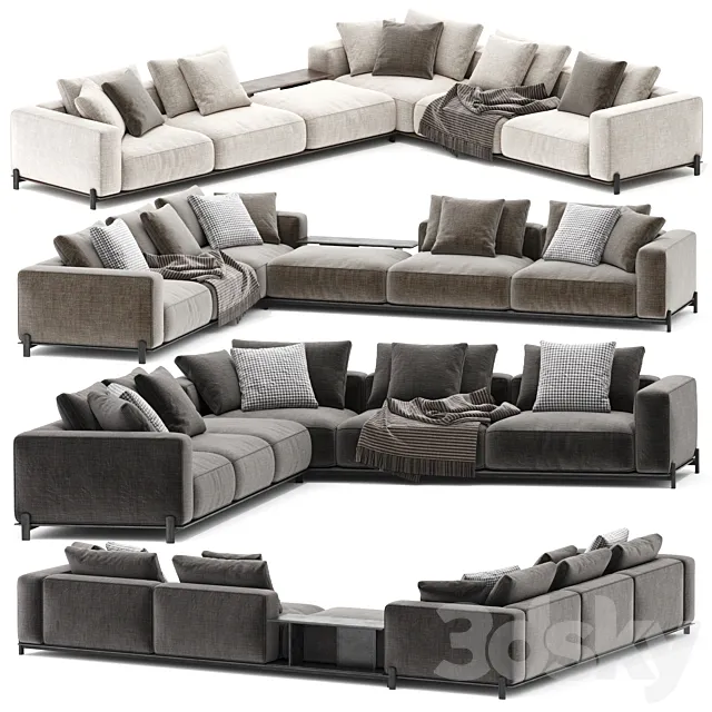 Poliform Brera corner sofa 3ds Max