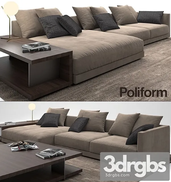 Poliform bristol sofa 3 3dsmax Download
