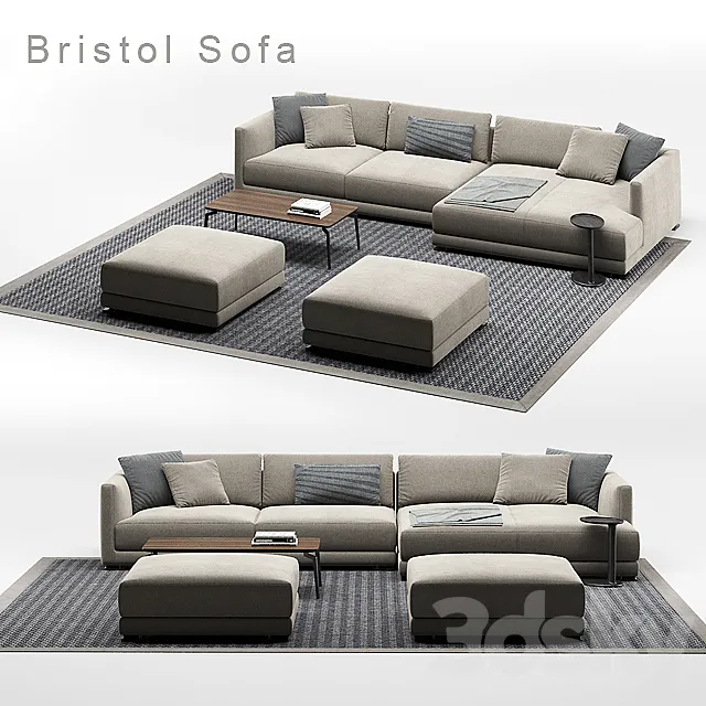 Poliform Bristol sofa composition 3ds Max