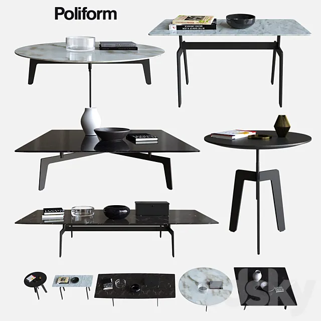 POLIFORM COFFEE TABLES TRIBECA 3ds Max