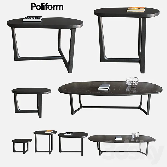 POLIFORM COFFEE TABLES TRIDENTE 3DSMax File