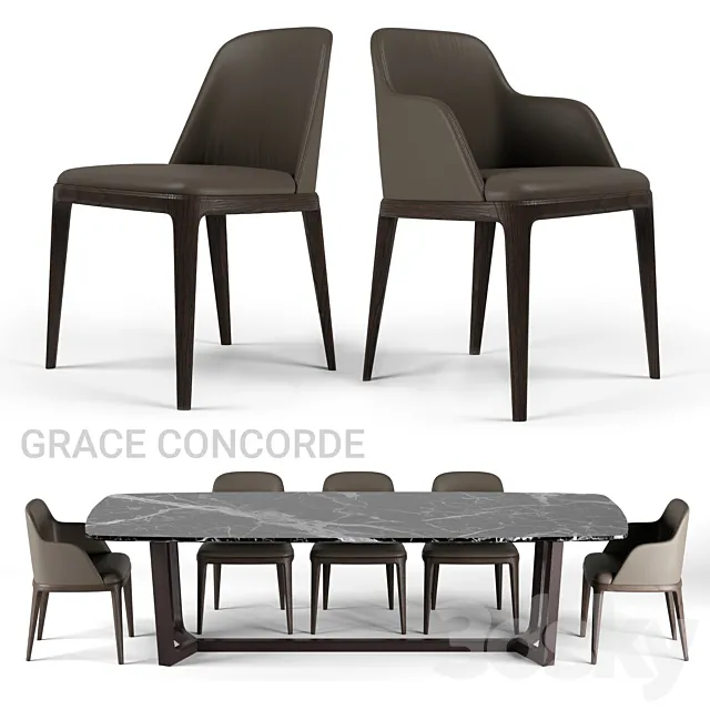 Poliform dining set 3ds Max