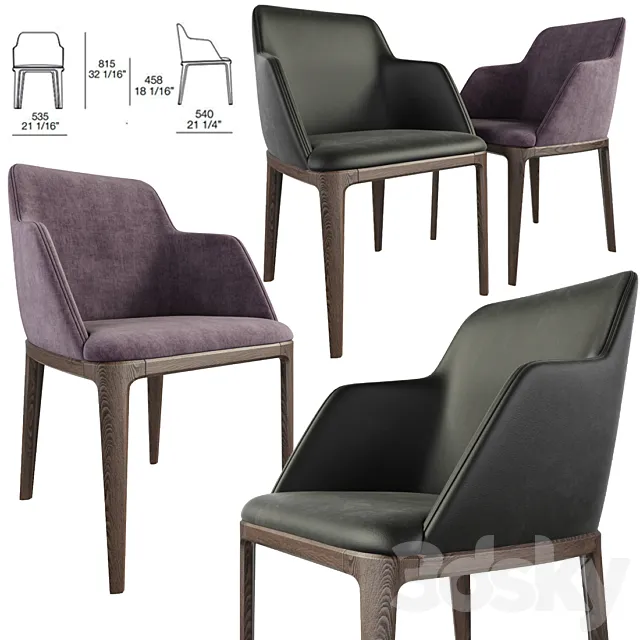 Poliform Grace Dining Chair 3DS Max Model