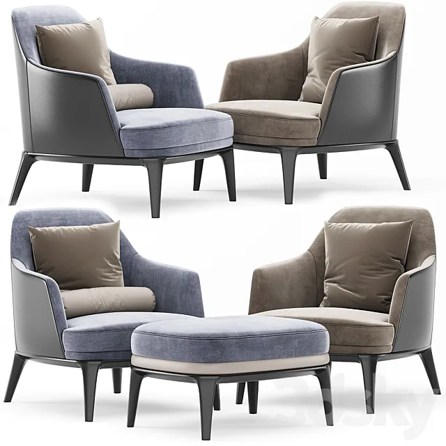 Poliform Jane Armchair Jane Footstool 3ds Max
