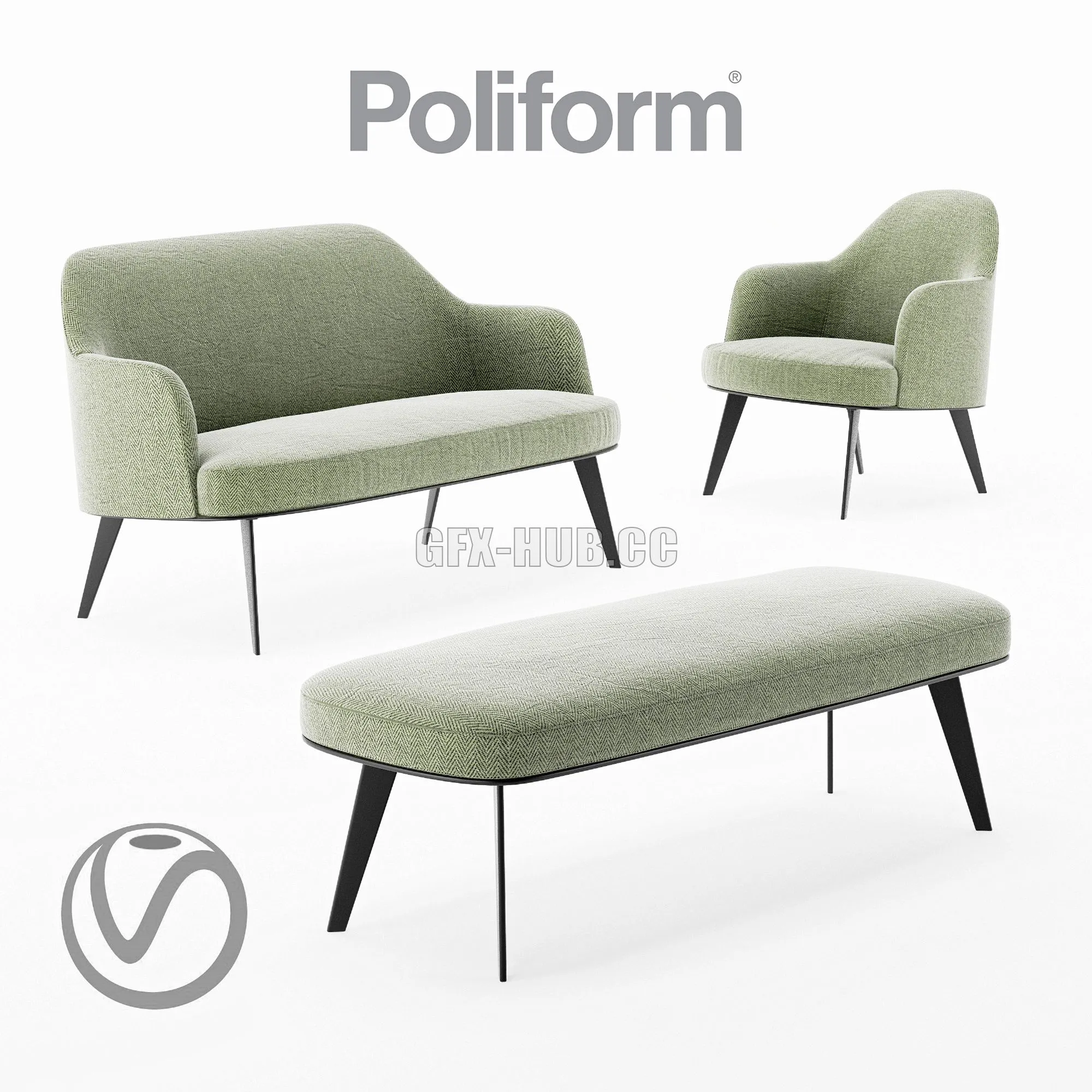 Poliform Jane Collection 3dsMax Model