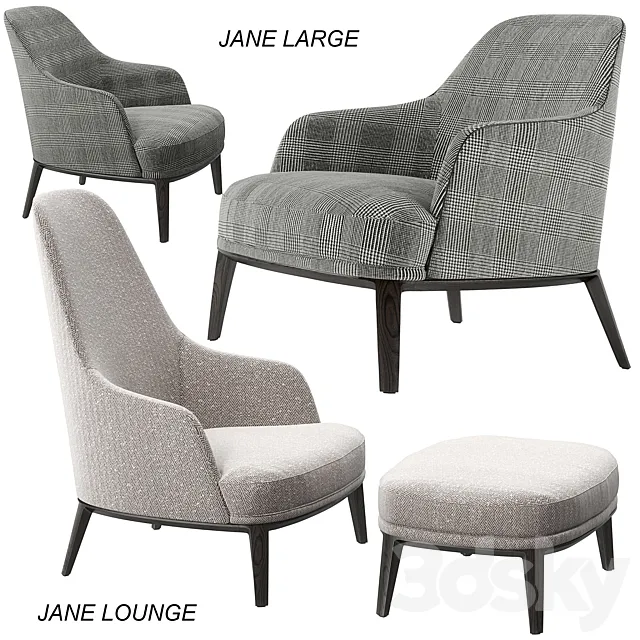 Poliform Jane Large. Lounge armchairs set 3DSMax File