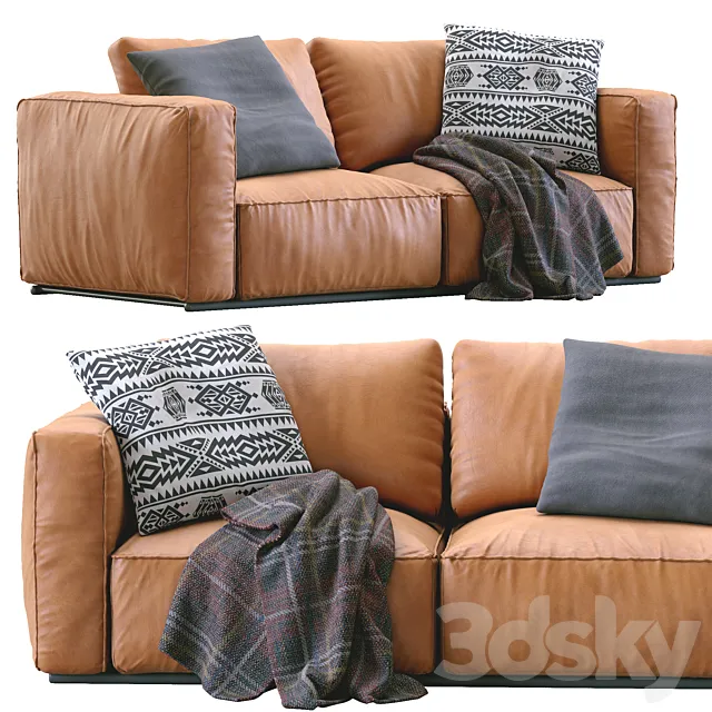 Poliform Leather Sofa SHANGAI 3ds Max