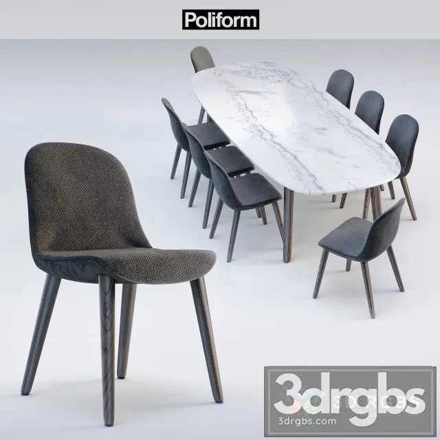 Poliform Mad Dining Chair Table 3dsmax Download