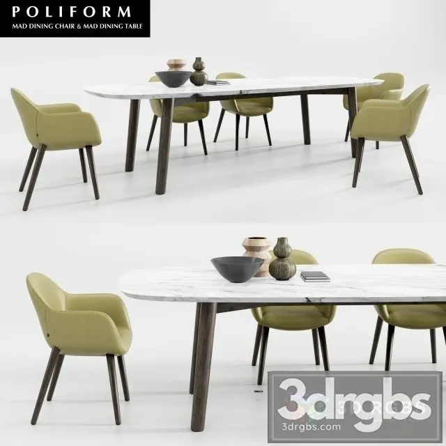 Poliform Mad Dining Table Chair 2 3dsmax Download