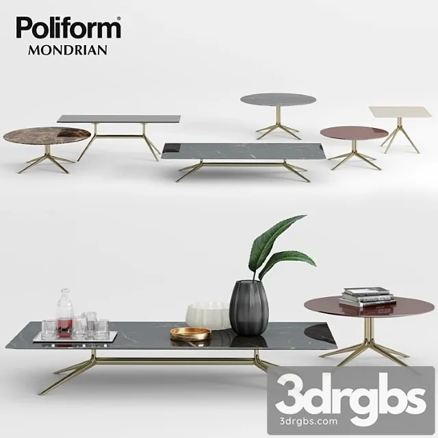 Poliform Mondrian Coffee Tables 1 3dsmax Download