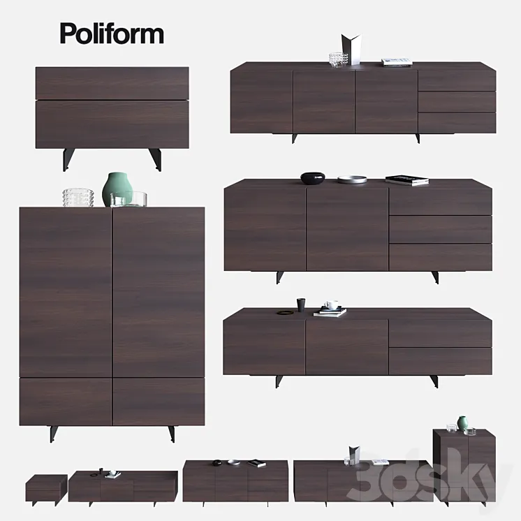 POLIFORM NIGHT COMPLEMENTS & SIDEBOARDS PANDORA & NIGHT 3DS Max