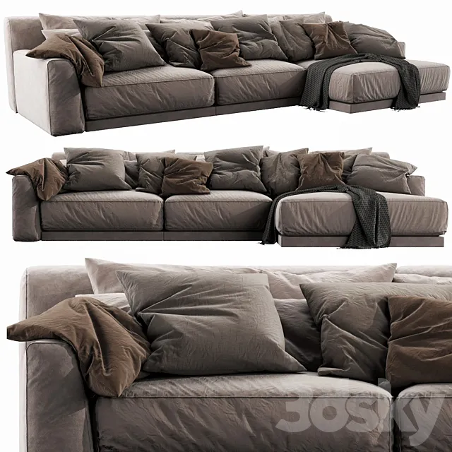 Poliform Paris Seoul Chaise Lounge 3DS Max Model