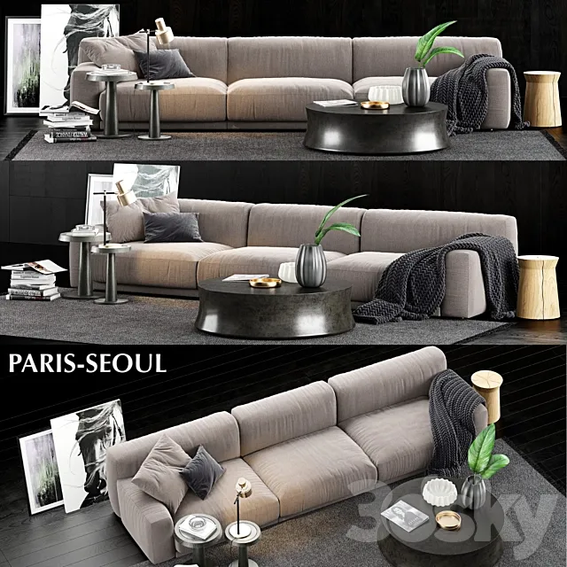 Poliform Paris Seoul Sofa 1 3ds Max