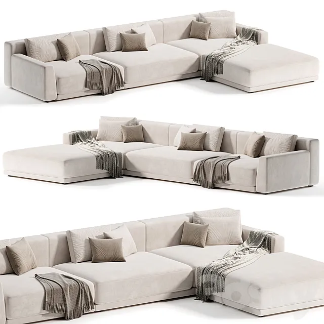 Poliform Paris Seoul With Ottoman Sofa by Poliform 3ds Max