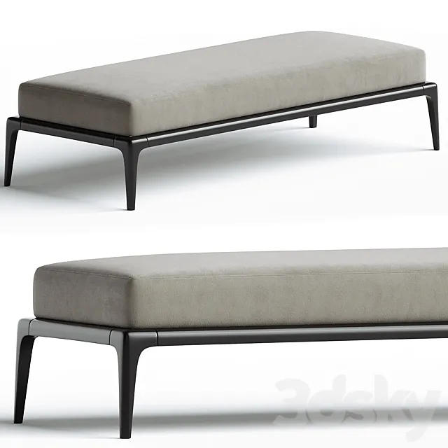 Poliform PARK Upholstered fabric bench 3ds Max