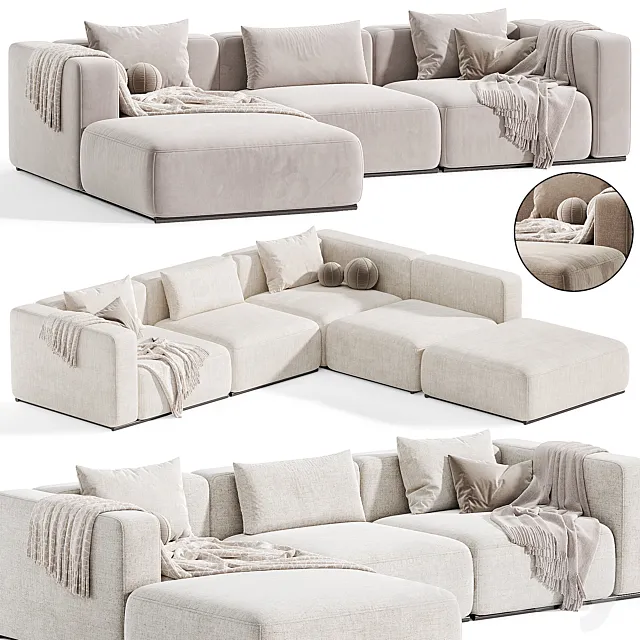 Poliform Shanghai Chaise Sofa By Poliform 3ds Max