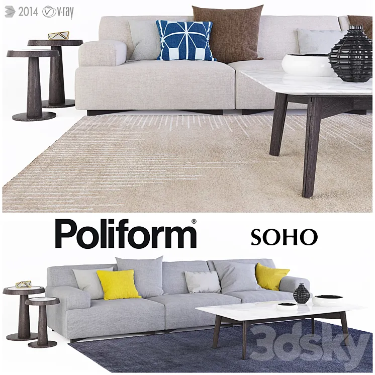 Poliform Soho sofa 3DS Max