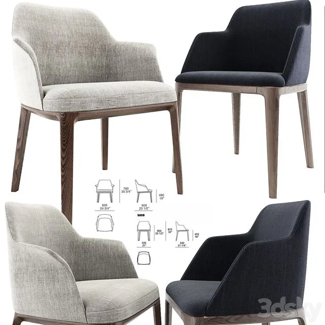 Poliform Sophia And Grace Arm Dining Chair 3dsMax Model