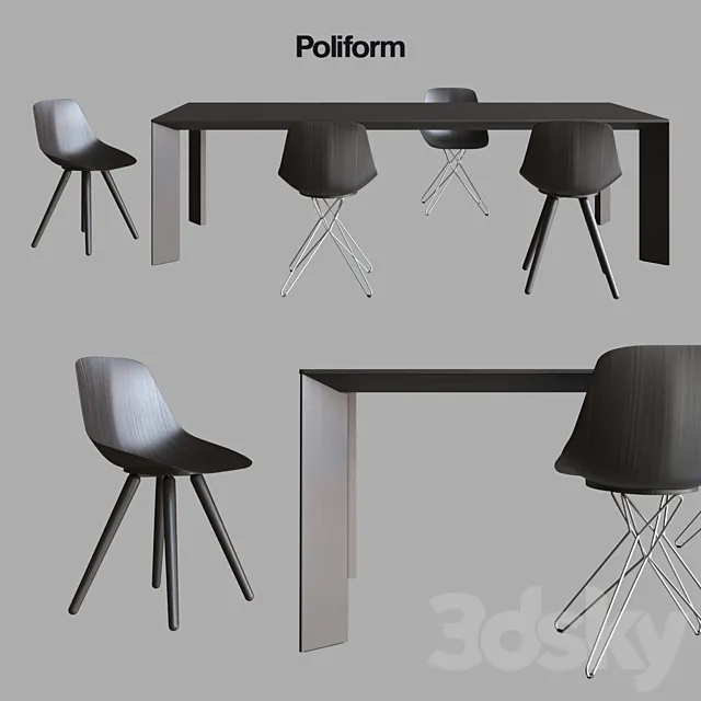 POLIFORM TABLE GILL CHAIR HARMONY 3ds Max
