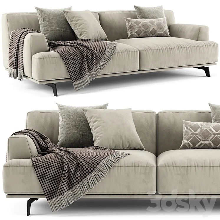 Poliform Tribeca 2 Seats Sofa 3DS Max Model