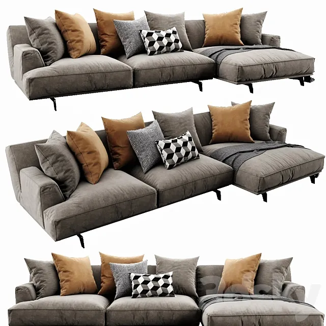 Poliform Tribeca Chaise Lounge 3DS Max Model