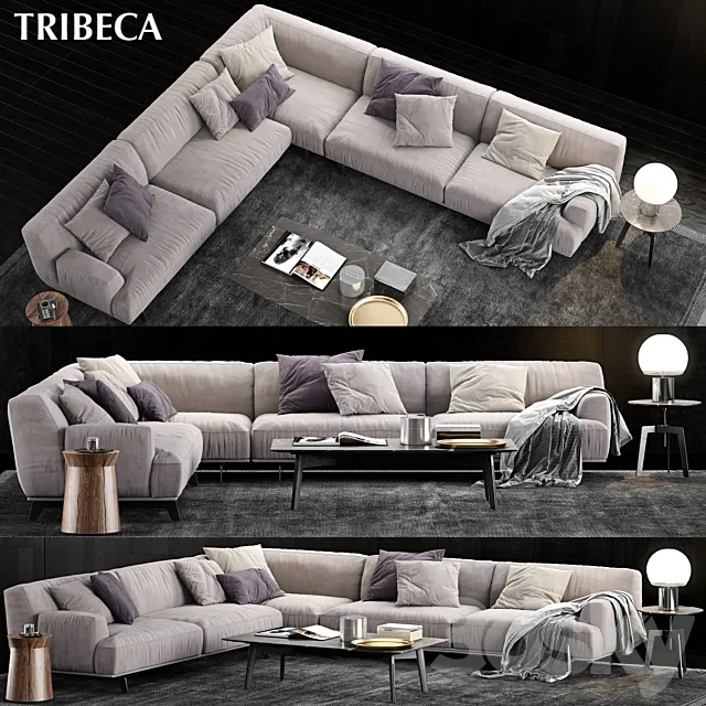 Poliform Tribeca Sofa 3 3DS Max Model