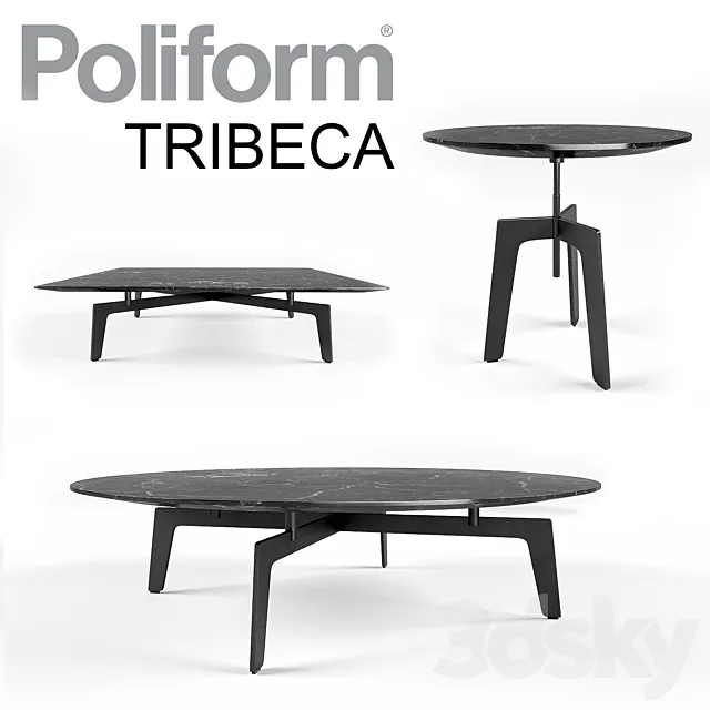 Poliform Tribeca Table Set x 3 3DSMax File