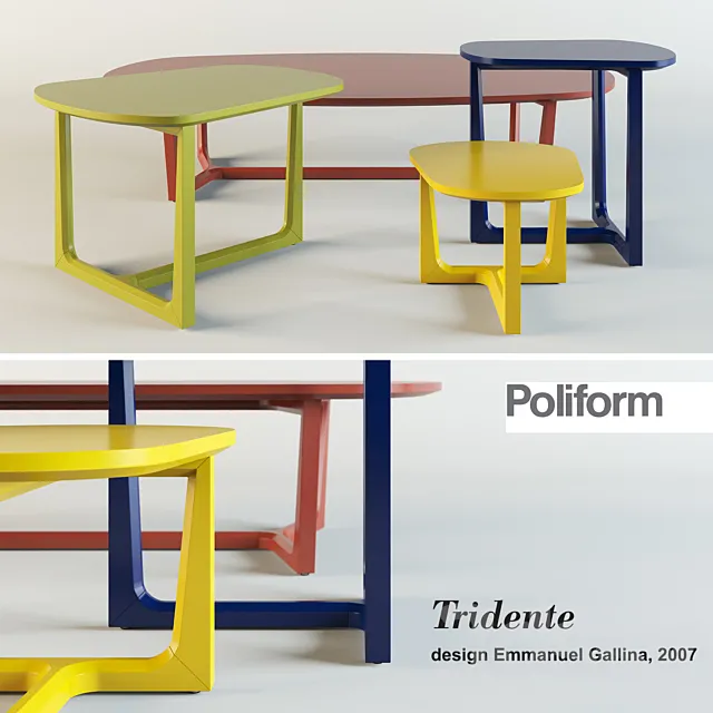 Poliform Tridente. Coffee tables 3DS Max Model