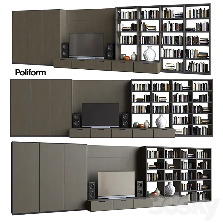 POLIFORM VARENNA SISTEMI GIORNO WALL SYSTEM 15 3DS Max