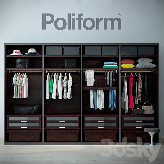 poliform wardrobe 3ds Max