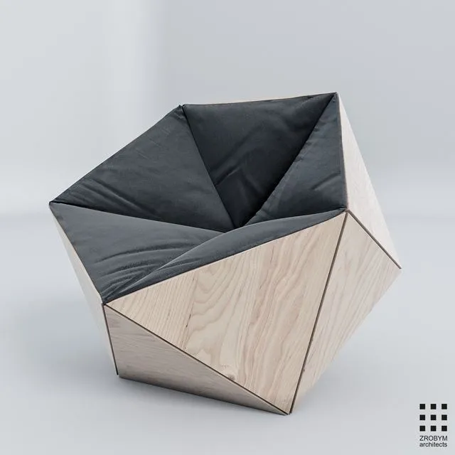 Poligonal chair 3dsMax Model