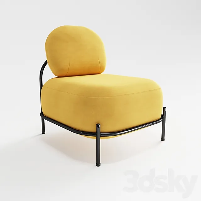 Polly chair yellow 3ds Max