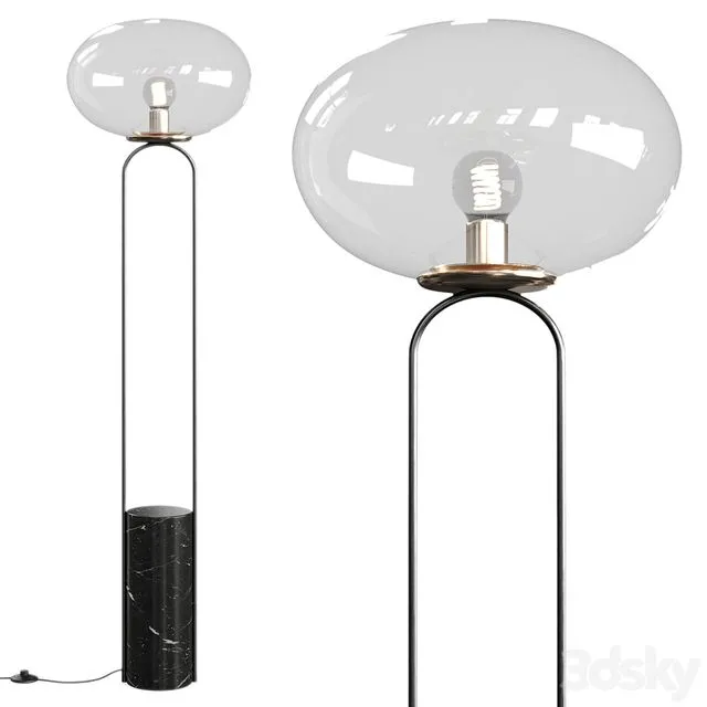 Polo black marble floor lamp by CB2 3dsMax Model