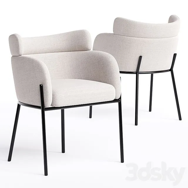 polsterstuhl sandbeige schwarzes 3dsMax Model