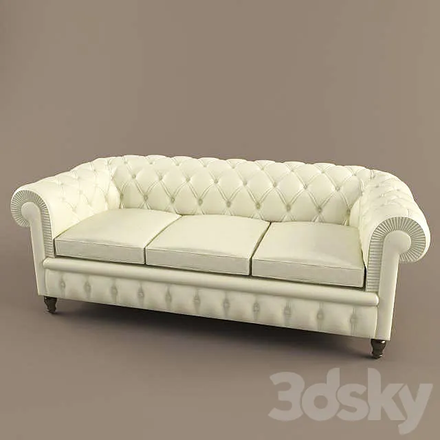 Poltrona Frau _ Chester Sofa 3DS Max Model