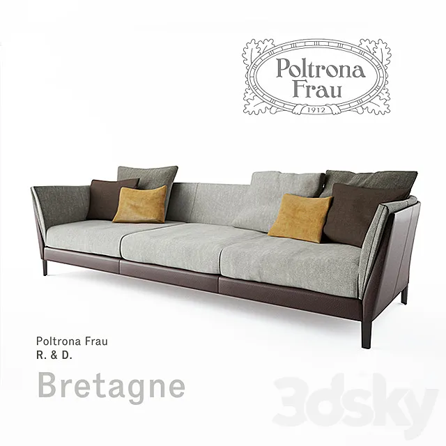 Poltrona Frau Bretagne Sofa 3-seater 3DSMax File