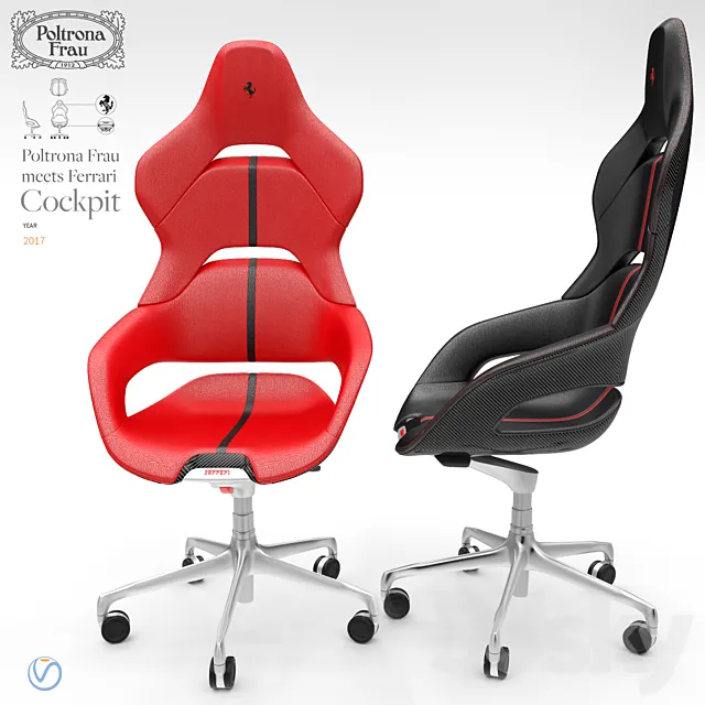 Poltrona Frau Ferrari Cockpit Chair – Year 2017 3DS Max Model