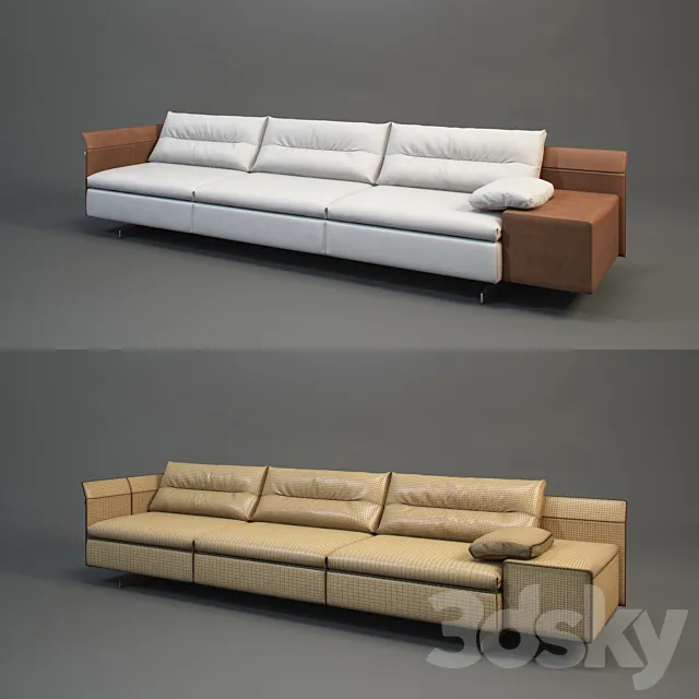 Poltrona Frau Grantorino 3-seater Sofa 3DS Max Model