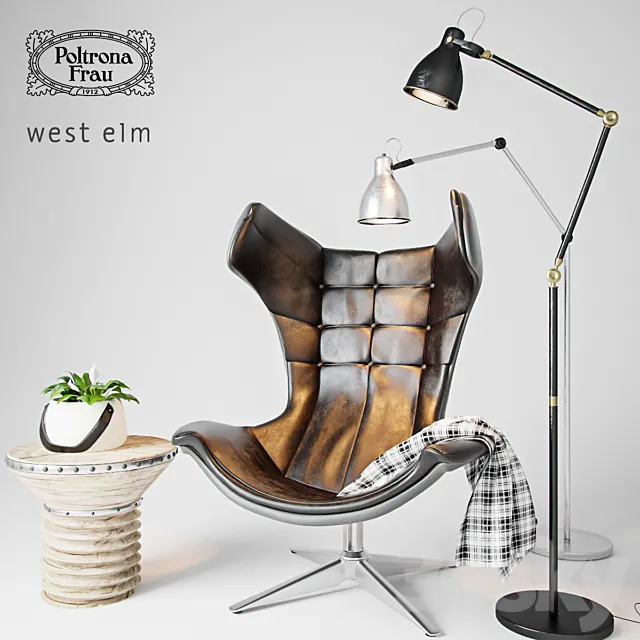 Poltrona Frau Regina 900 armchair with decor 3DSMax File