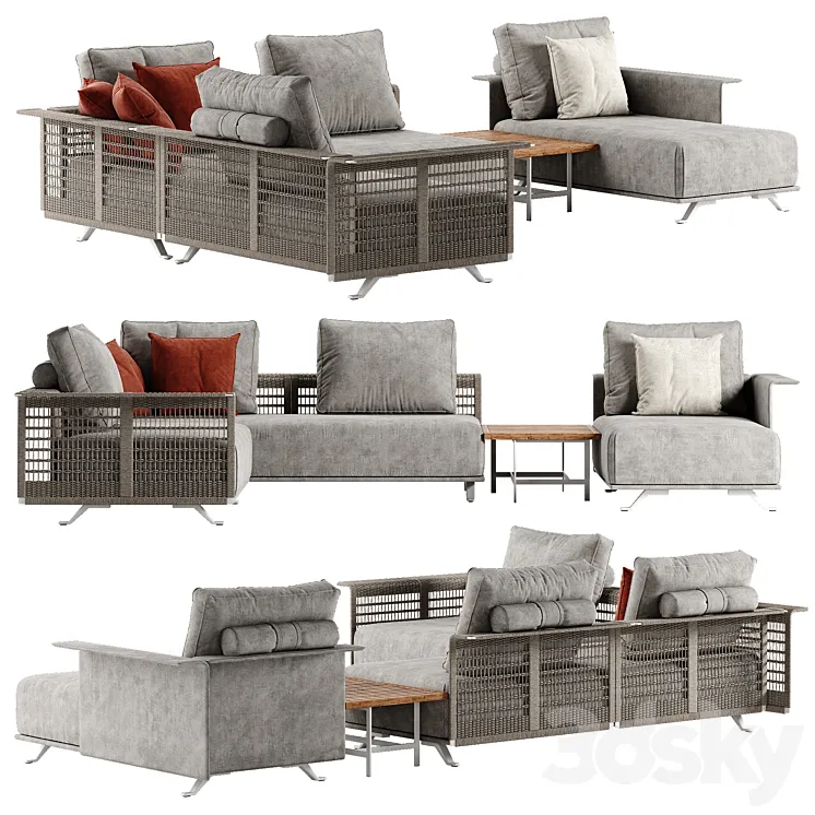 Poltrona Frau Solaria sectional sofa 3DS Max